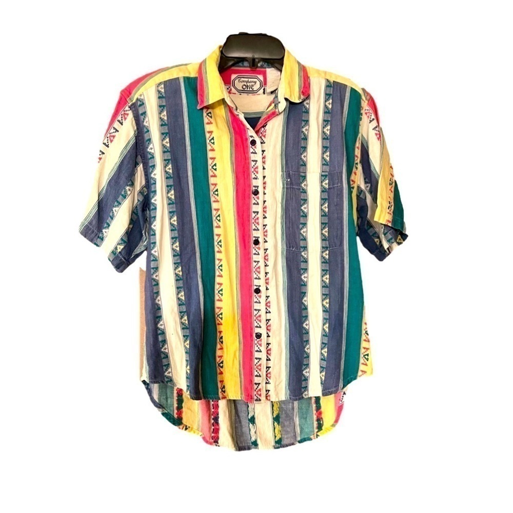 Vintage 90’s southwest striped button up with shoulder pads